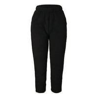 wendunide sweatpants жени жени топло фитнес спортни гамаши зимни руни панталони панталони Термично бельо дъна черни m