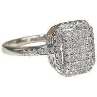 Изящна пълна диамантен квадрат циркония пръстен сватбена годежа бижута подарък таралеж пръстени за пръсти
