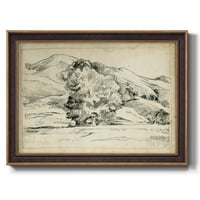 Планинска скица Ии Премиум рамкирано платно-готово за окачване