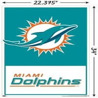 Маями Долфинс - Плакат С Лого, 22.375 34