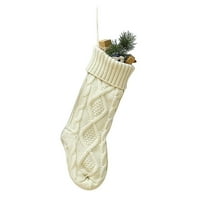 Домашен декор Коледни чорапи с големи плетени чорапи Подаръци Коледни декорации на закрито класически коледни чорапи Коледна камина висяща червено b